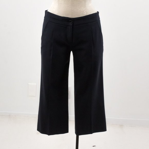 BCBGMaxAzria 4 Wool Capri Cropped Pants Dark Blue - Picture 10 of 10